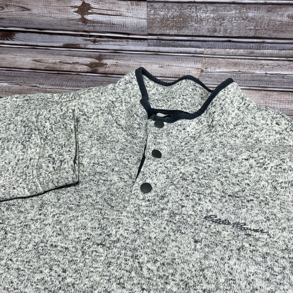 Eddie Bauer Mens Sweater 1/4 Snap Long Sleeve Pullover Size‎ XL
